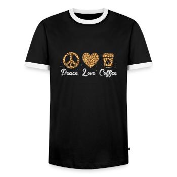 Kaffee Koffein Espresso Barista Geschenk - Männer Kontrast-T-Shirt - Schwarz/Weiß - Vorne - AI Model Female 172 light (172cm) & AI Model Male 178 light (178cm)
