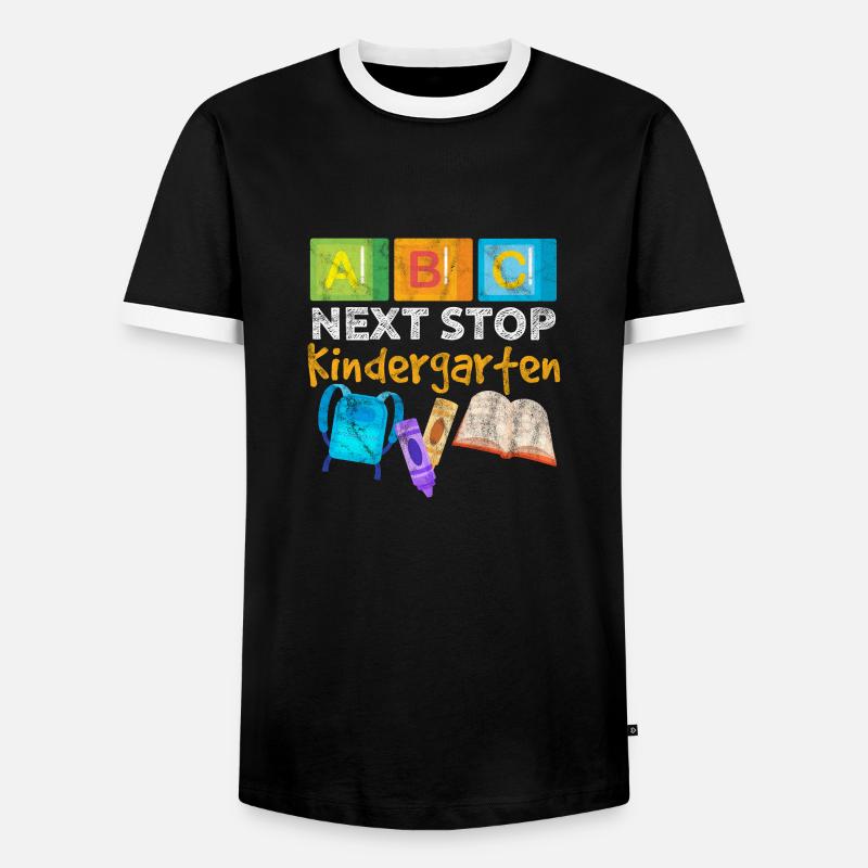 Kindergarten - Männer Kontrast-T-Shirt - Schwarz/Weiß