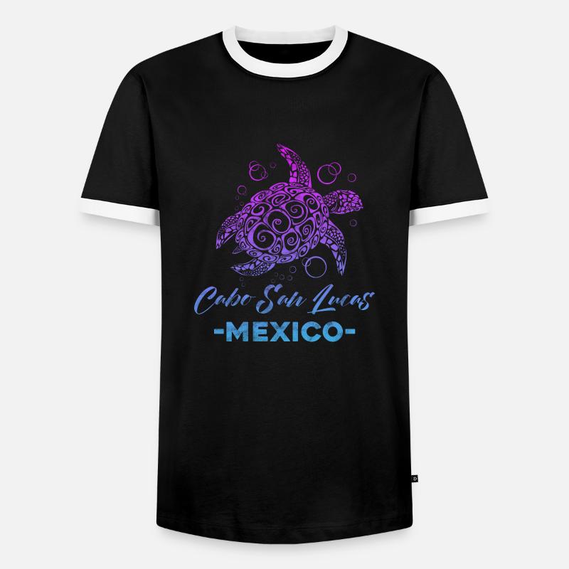Mexiko Cabo - Männer Kontrast-T-Shirt - Schwarz/Weiß