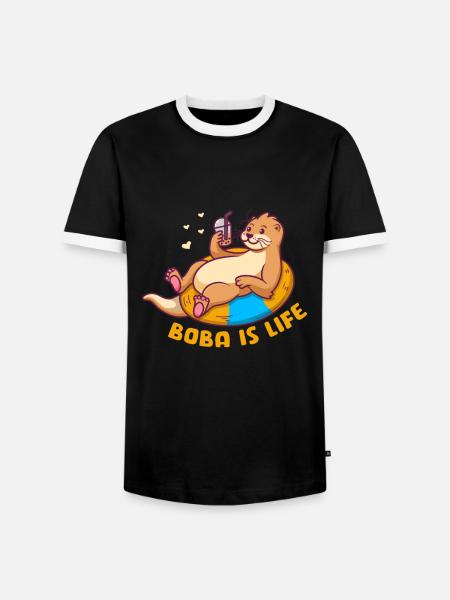 Otter Seeotter Fischotter Geschenk - Männer Kontrast-T-Shirt - Schwarz/Weiß