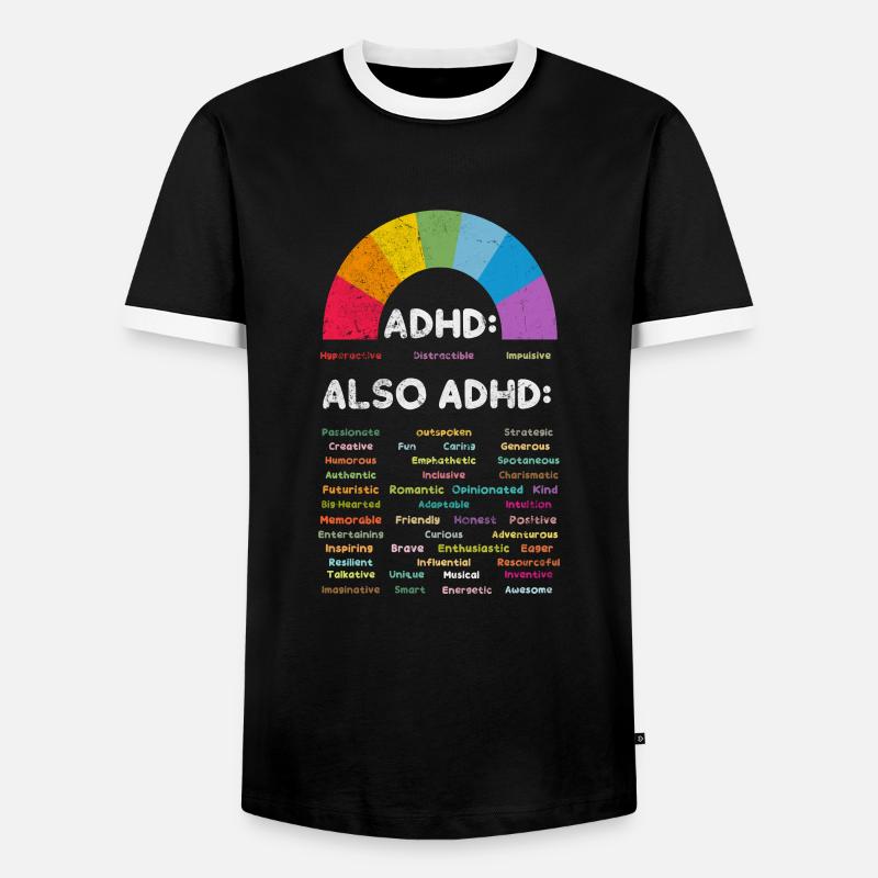 ADHS - Männer Kontrast-T-Shirt - Schwarz/Weiß