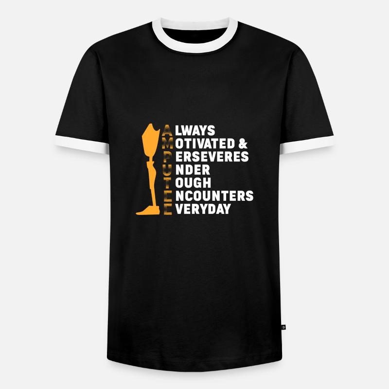 Amputation Amputation Prosthesis Gift - Men's Ringer Shirt - black/white