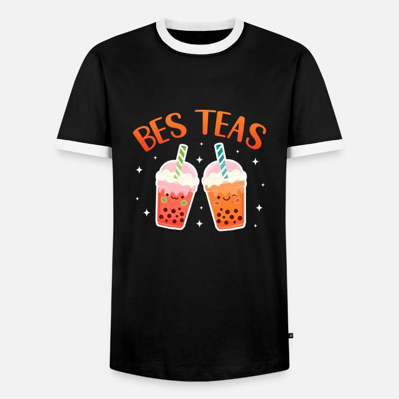 Bubble Tea - Männer Kontrast-T-Shirt - Schwarz/Weiß