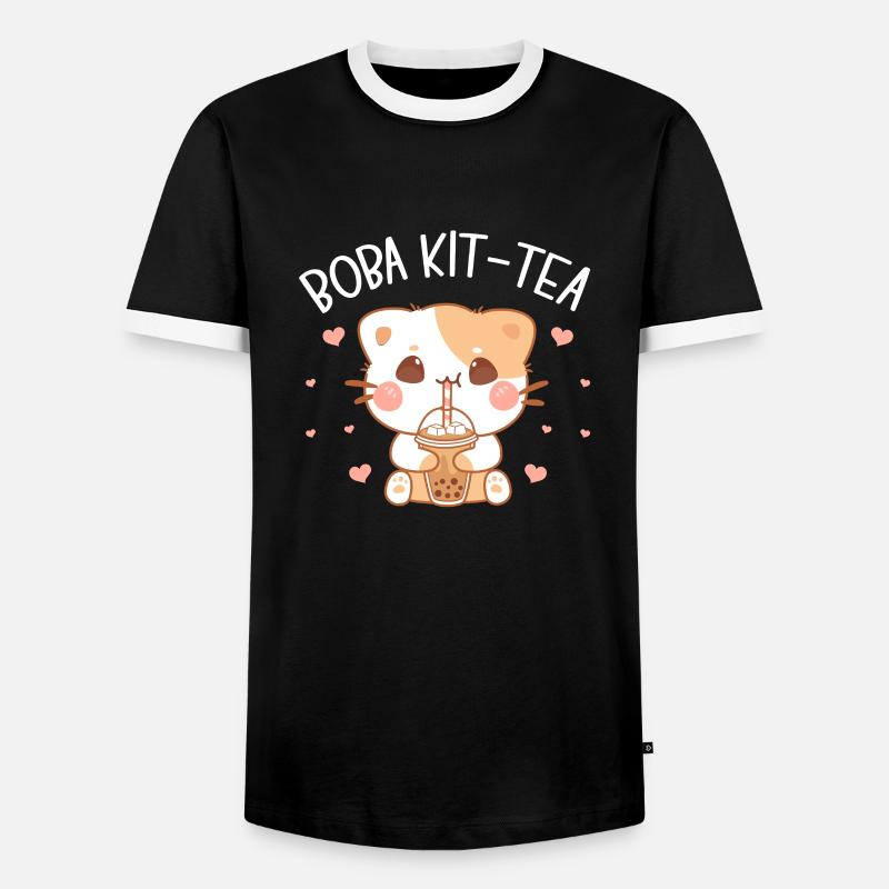 Bubble Tea - Männer Kontrast-T-Shirt - Schwarz/Weiß
