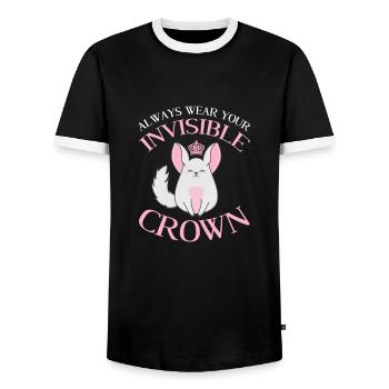 Chinchilla - T-shirt contrasté Homme - noir/blanc - Devant - AI Model Female 172 light (172cm) & AI Model Male 178 light (178cm)