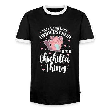 Chinchilla - T-shirt contrasté Homme - noir/blanc - Devant - AI Model Female 172 light (172cm) & AI Model Male 178 light (178cm)