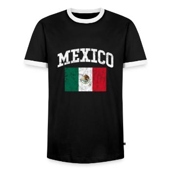 Mexiko - Männer Kontrast-T-Shirt - Schwarz/Weiß - Vorne - AI Model Female 172 light (172cm) & AI Model Male 178 light (178cm)