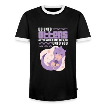 Loutre de mer Loutre Cadeau de loutre - T-shirt contrasté Homme - noir/blanc - Devant - AI Model Female 172 light (172cm) & AI Model Male 178 light (178cm)