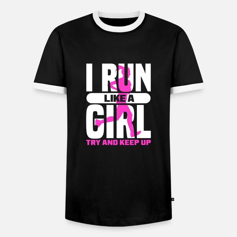 Run - Men's Ringer Shirt - black/white