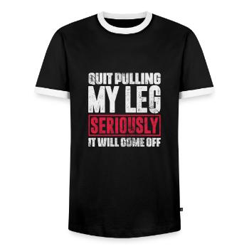 Amputation - Men's Ringer Shirt - black/white - Front - AI Model Female 172 light (172cm) & AI Model Male 178 light (178cm)