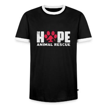 Sauvetage des animaux Bien-être animal Ami animal cadeau - T-shirt contrasté Homme - noir/blanc - Devant - AI Model Female 172 light (172cm) & AI Model Male 178 light (178cm)