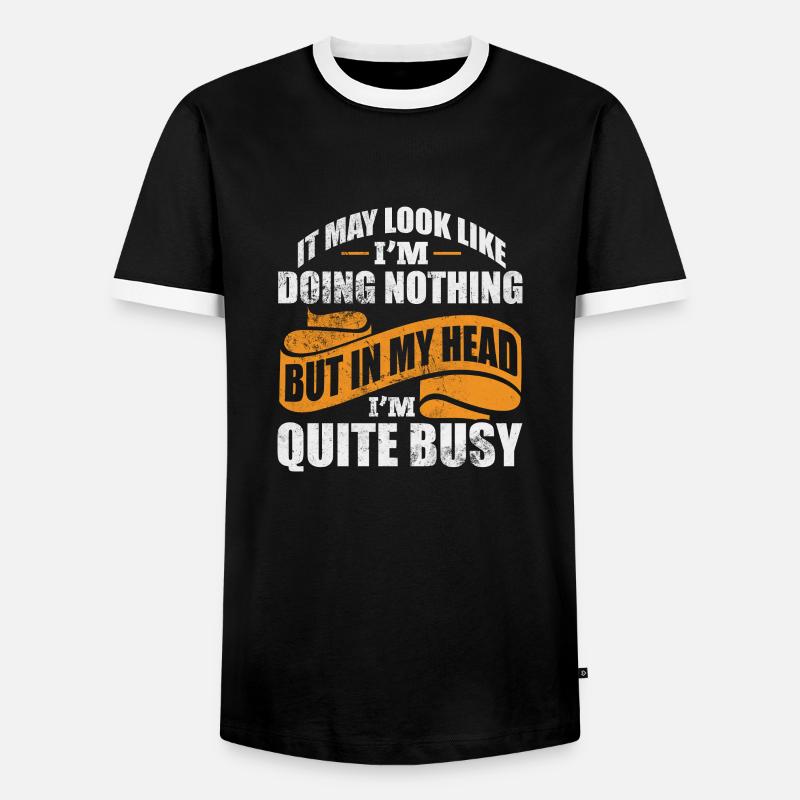 ADHD - Men's Ringer Shirt - black/white