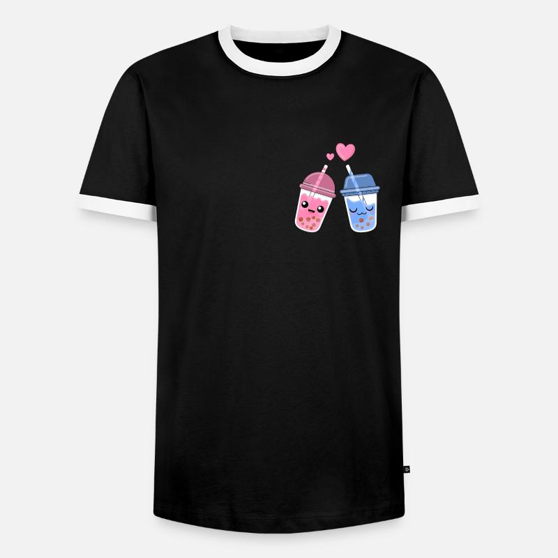 Bubble Tea - Männer Kontrast-T-Shirt - Schwarz/Weiß