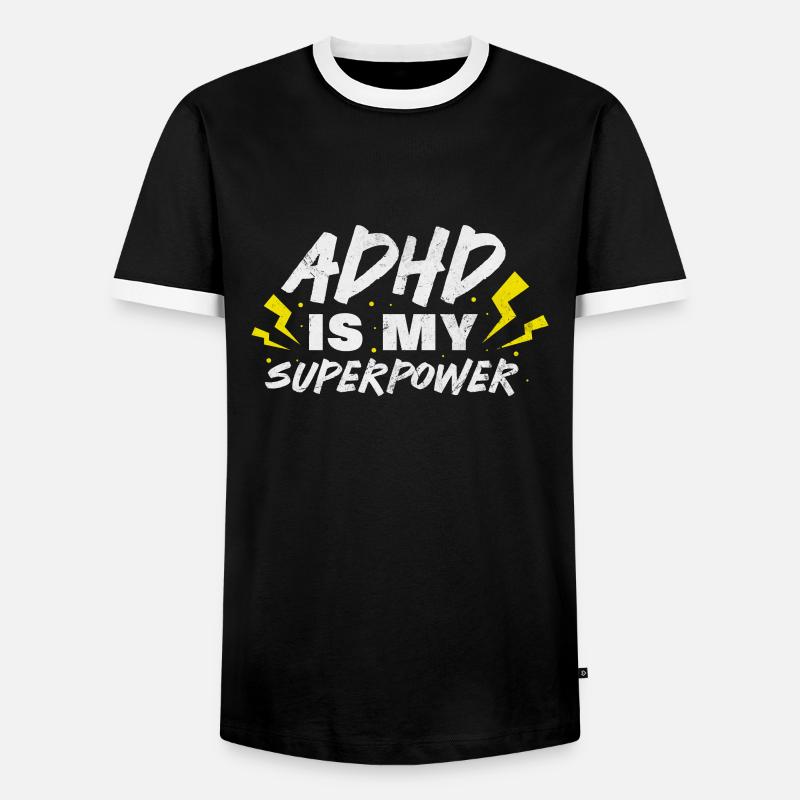 ADHD - Men's Ringer Shirt - black/white