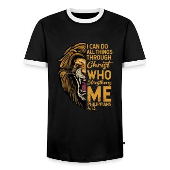 Bible - T-shirt contrasté Homme - noir/blanc - Devant - AI Model Female 172 light (172cm) & AI Model Male 178 light (178cm)