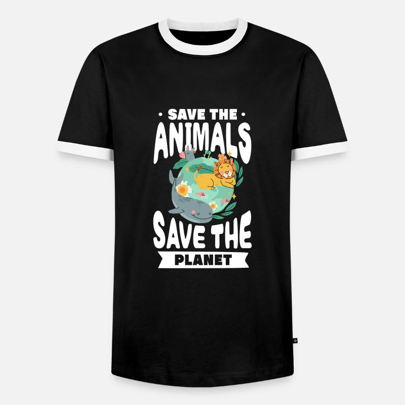 Climate change - Men's Ringer Shirt - black/white