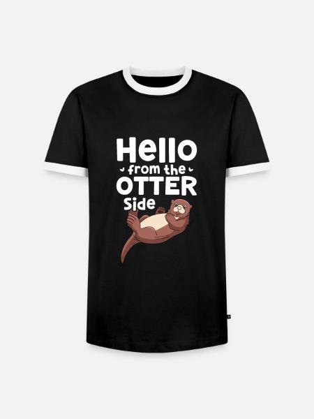 Otter Seeotter Fischotter Geschenk - Männer Kontrast-T-Shirt - Schwarz/Weiß