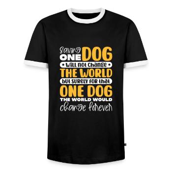 Animal rescue - Men's Ringer Shirt - black/white - Front - AI Model Female 172 light (172cm) & AI Model Male 178 light (178cm)