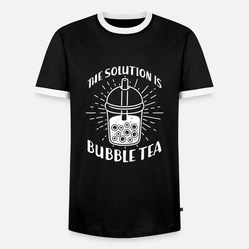 Bubble Tea - Männer Kontrast-T-Shirt - Schwarz/Weiß
