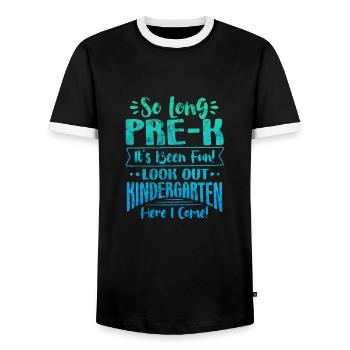 École maternelle - T-shirt contrasté Homme - noir/blanc - Devant - AI Model Female 172 light (172cm) & AI Model Male 178 light (178cm)