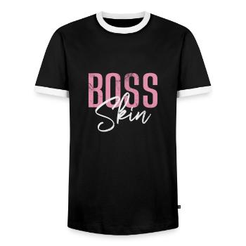 Esthéticien - T-shirt contrasté Homme - noir/blanc - Devant - AI Model Female 172 light (172cm) & AI Model Male 178 light (178cm)