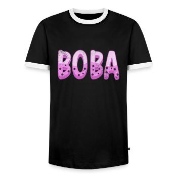 Bubble Tea Boba Tea Kawaii Cadeau - T-shirt contrasté Homme - noir/blanc - Devant - AI Model Female 172 light (172cm) & AI Model Male 178 light (178cm)