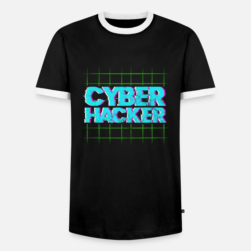 Hacker - Männer Kontrast-T-Shirt - Schwarz/Weiß