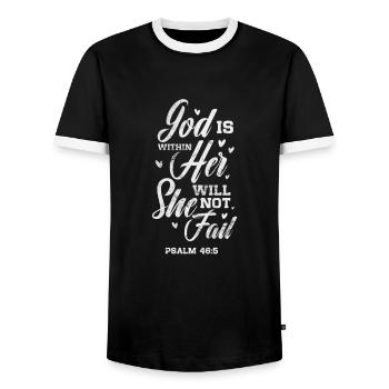 Bible - Men's Ringer Shirt - black/white - Front - AI Model Female 172 light (172cm) & AI Model Male 178 light (178cm)