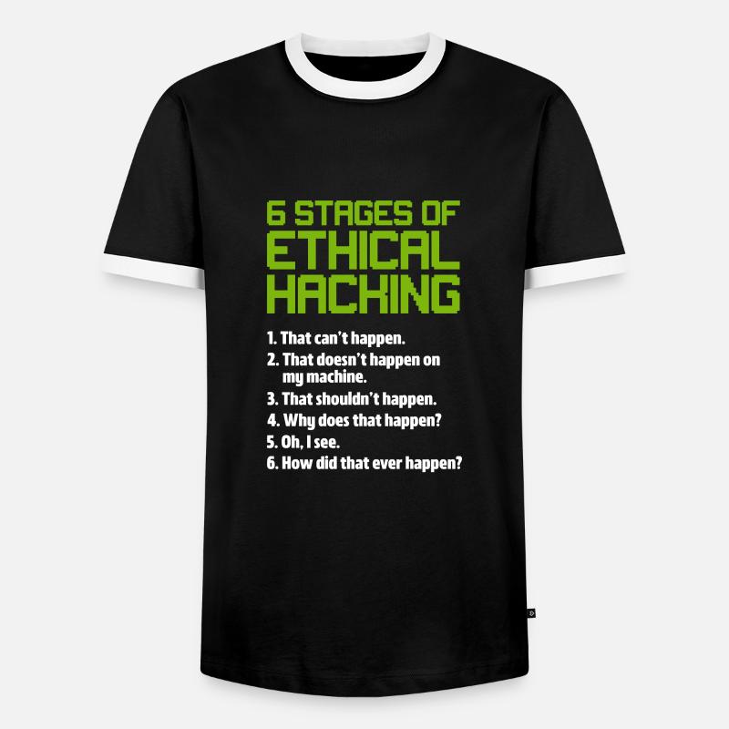 Hacker Coder Computer Hacking Gift - Men's Ringer Shirt - black/white