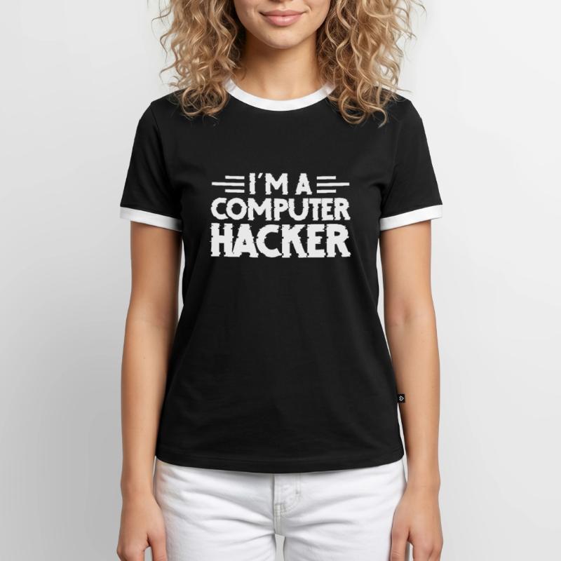 Hacker Coder Computer Hacking Cadeau T-shirt contrasté Homme