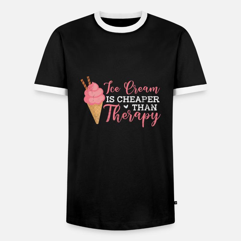 Eiscreme - Männer Kontrast-T-Shirt - Schwarz/Weiß