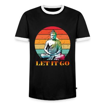 Méditation méditer Zen Yoga cadeau - T-shirt contrasté Homme - noir/blanc - Devant - AI Model Female 172 light (172cm) & AI Model Male 178 light (178cm)