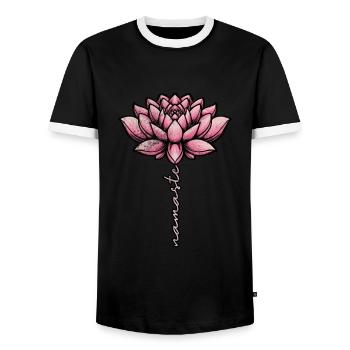 Meditation - Men's Ringer Shirt - black/white - Front - AI Model Female 172 light (172cm) & AI Model Male 178 light (178cm)