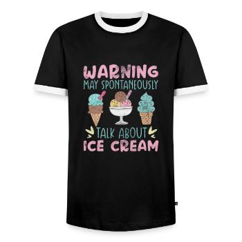 Eiscreme - Männer Kontrast-T-Shirt - Schwarz/Weiß - Vorne - AI Model Female 172 light (172cm) & AI Model Male 178 light (178cm)