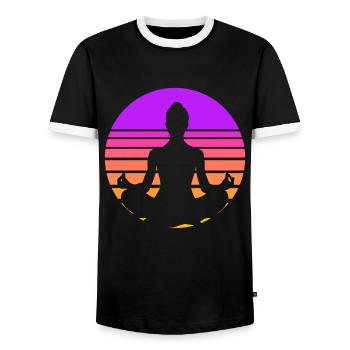 Méditation méditer Zen Yoga cadeau - T-shirt contrasté Homme - noir/blanc - Devant - AI Model Female 172 light (172cm) & AI Model Male 178 light (178cm)
