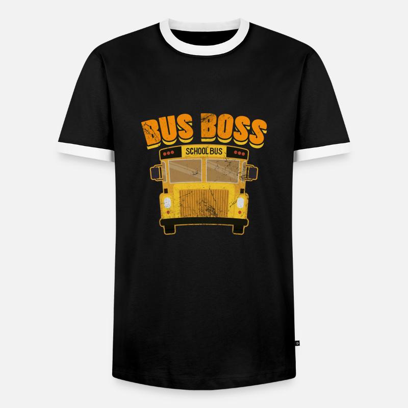 Busfahrer - Männer Kontrast-T-Shirt - Schwarz/Weiß