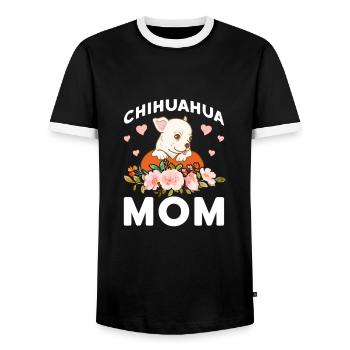 Chihuahua chien chien école chien propriétaire cadeau - T-shirt contrasté Homme - noir/blanc - Devant - AI Model Female 172 light (172cm) & AI Model Male 178 light (178cm)