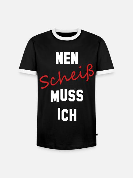 nen scheiß muss ich - Männer Kontrast-T-Shirt - Schwarz/Weiß