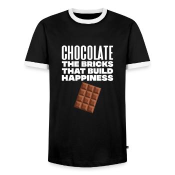 Chocolat Chocolat Alimentaire Cacao Cadeau - T-shirt contrasté Homme - noir/blanc - Devant - AI Model Female 172 light (172cm) & AI Model Male 178 light (178cm)