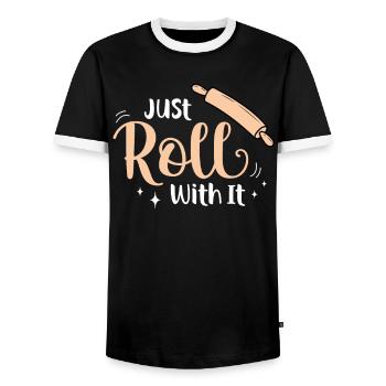Bäcker Bäckerein Backwaren Backen Geschenk - Männer Kontrast-T-Shirt - Schwarz/Weiß - Vorne - AI Model Female 172 light (172cm) & AI Model Male 178 light (178cm)