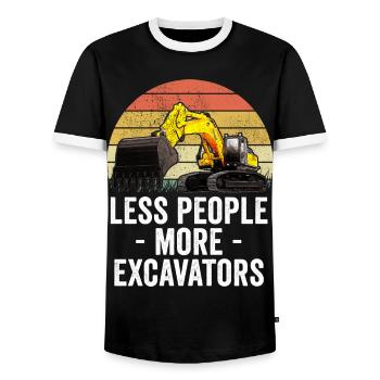 Baggerfahrer Bauarbeiter Bagger - Männer Kontrast-T-Shirt - Schwarz/Weiß - Vorne - AI Model Female 172 light (172cm) & AI Model Male 178 light (178cm)