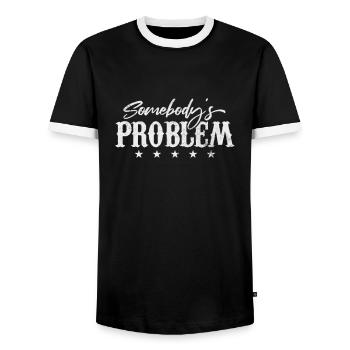 Cow-boy - T-shirt contrasté Homme - noir/blanc - Devant - AI Model Female 172 light (172cm) & AI Model Male 178 light (178cm)