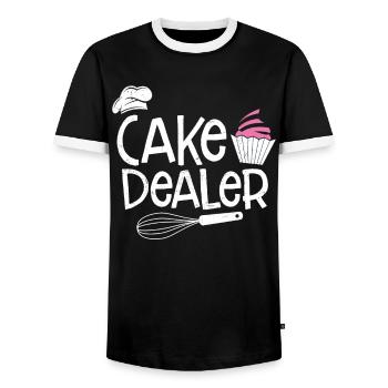 Cupcake - Men's Ringer Shirt - black/white - Front - AI Model Female 172 light (172cm) & AI Model Male 178 light (178cm)