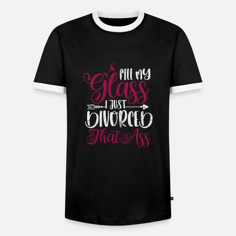 Scheidung - Männer Kontrast-T-Shirt - Schwarz/Weiß