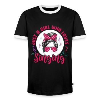 Chanteur chanteur chanteur musicien cadeau - T-shirt contrasté Homme - noir/blanc - Devant - AI Model Female 172 light (172cm) & AI Model Male 178 light (178cm)