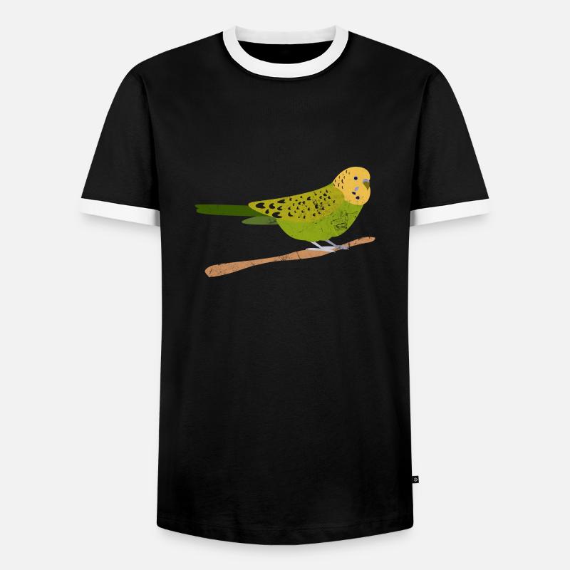Budgerigar - Men's Ringer Shirt - black/white