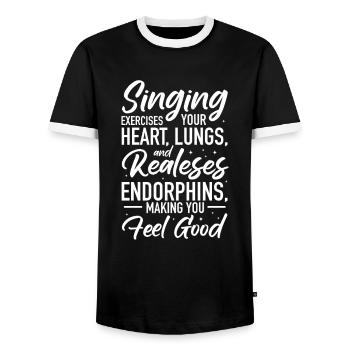 Chanteur chanteur chanteur musicien cadeau - T-shirt contrasté Homme - noir/blanc - Devant - AI Model Female 172 light (172cm) & AI Model Male 178 light (178cm)