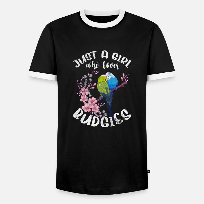 Budgerigar - Men's Ringer Shirt - black/white
