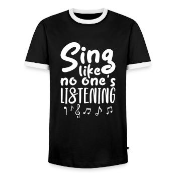 Sänger Sängerin Singen Musiker Geschenk - Männer Kontrast-T-Shirt - Schwarz/Weiß - Vorne - AI Model Female 172 light (172cm) & AI Model Male 178 light (178cm)
