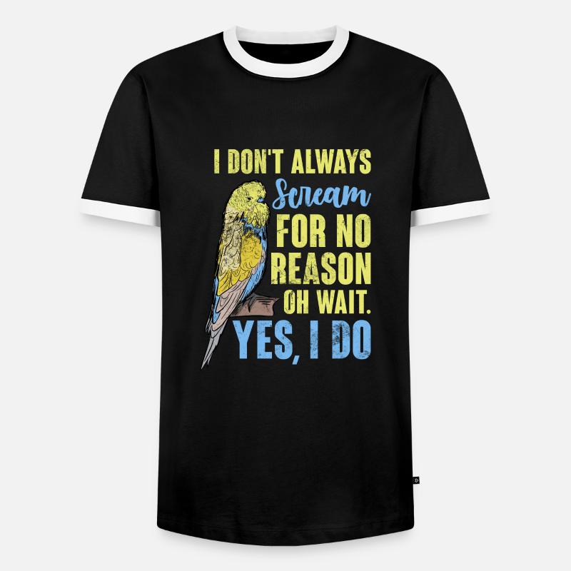 Budgerigar - Men's Ringer Shirt - black/white